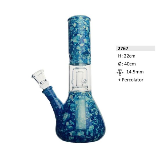 Bongo Szklane Bullet Glow Blue Percolator 22cm -zdjęcie numer 1
