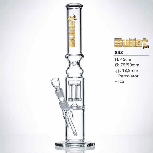 Bongo Szklane Bullet Gold Glass Zylinder 45cm -zdjęcie numer 1
