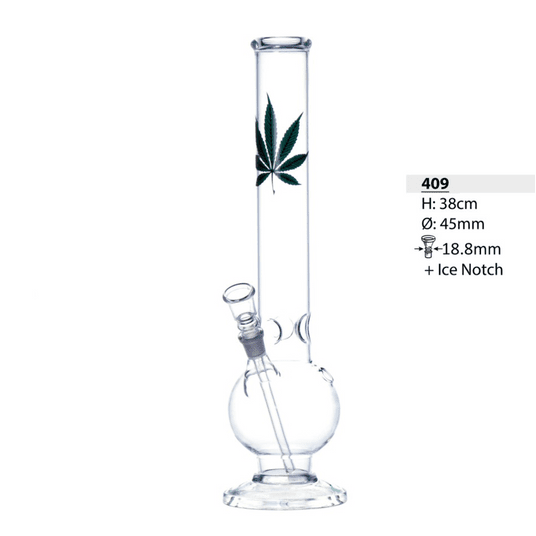 Bongo Szklane Bullet Green Leaf With Ice 38cm -zdjęcie numer 1