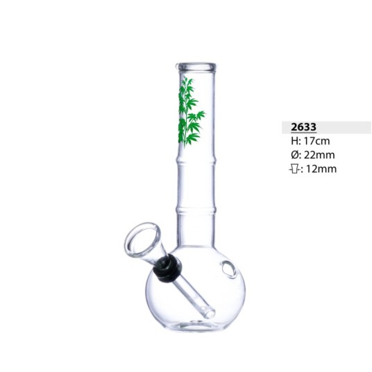 Bongo Szklane Bullet Kugel Green Leaves 17cm -zdjęcie numer 1