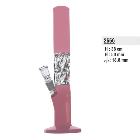 Bongo Szklane Bullet Pink Twisted With Ice 38cm -zdjęcie numer 1