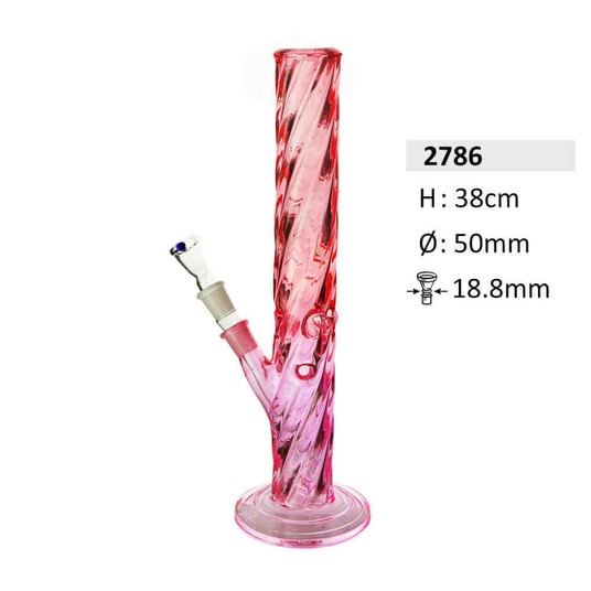 Bongo Szklane Bullet Twisted Rosa Pink 38cm -zdjęcie numer 1