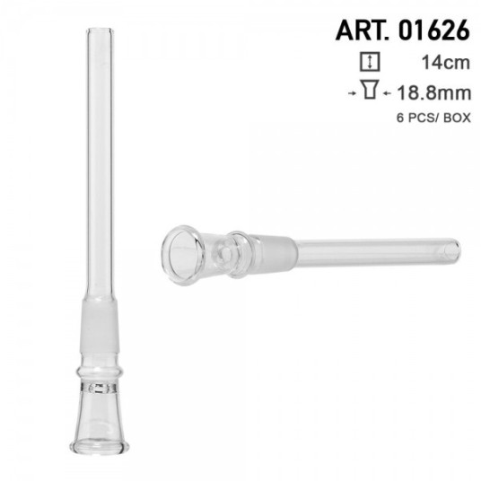 Cybuch szklany do bonga SG18.8mm L14 cm -zdjęcie numer 1