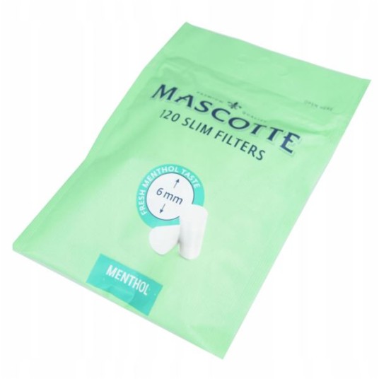 Filtry MASCOTTE Slim Menthol 6mm 120szt -zdjęcie numer 1