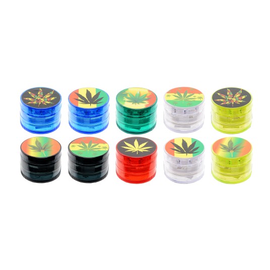 Młynek akrylowy Cannabis 30mm 2 częściowy -zdjęcie numer 1