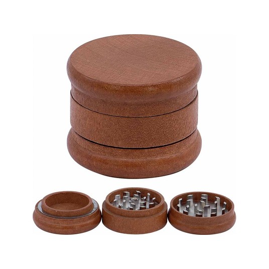 Młynek drewniany Ciemny 60mm 3 częściowy -zdjęcie numer 1