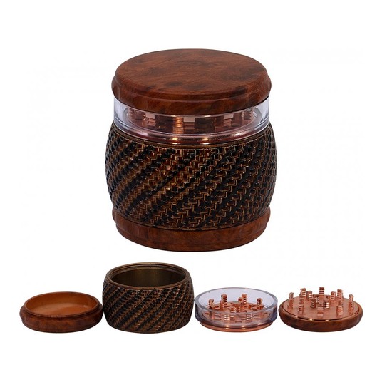 Młynek drewniany Wood Bulb 70mm 4 częściowy -zdjęcie numer 1