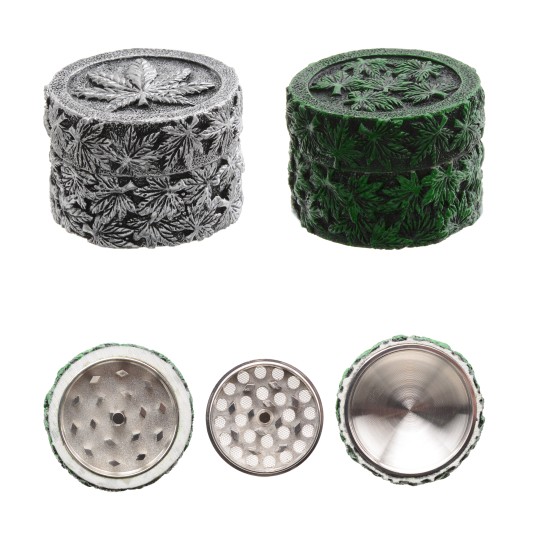 Młynek metalowy ATOMIC Liście 3cz 58mm -zdjęcie numer 1