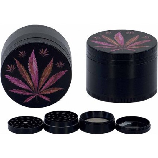 Młynek metalowy Hemp Leaf 50mm 4 częściowy -zdjęcie numer 1