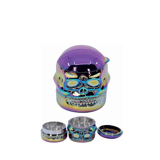 Młynek Metalowy Rainbow Skull 45mm 3 częściowy -zdjęcie numer 1