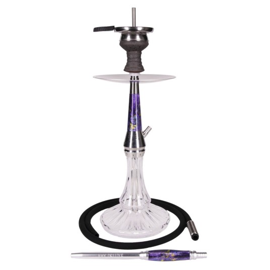 Shisha Amy Deluxe GALACTIC STEEL S Purple Clear -zdjęcie numer 1
