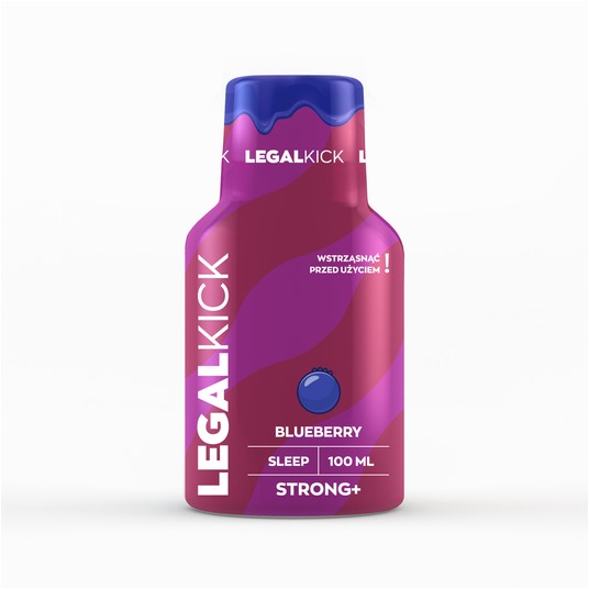 Shot Konopny LEGAL KICK Strong+ 100ml Blueberry -zdjęcie numer 1