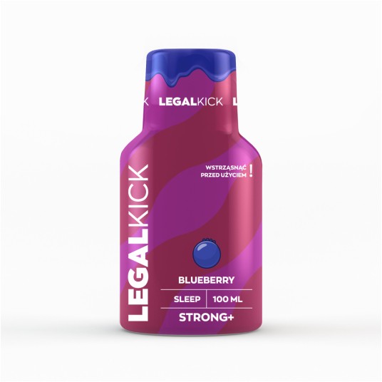 Shot Konopny LEGAL KICK Strong+ 100ml Blueberry -zdjęcie numer 1
