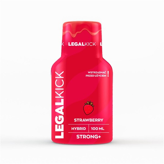 Shot Konopny LEGAL KICK Strong+ 100ml Strawberry -zdjęcie numer 1