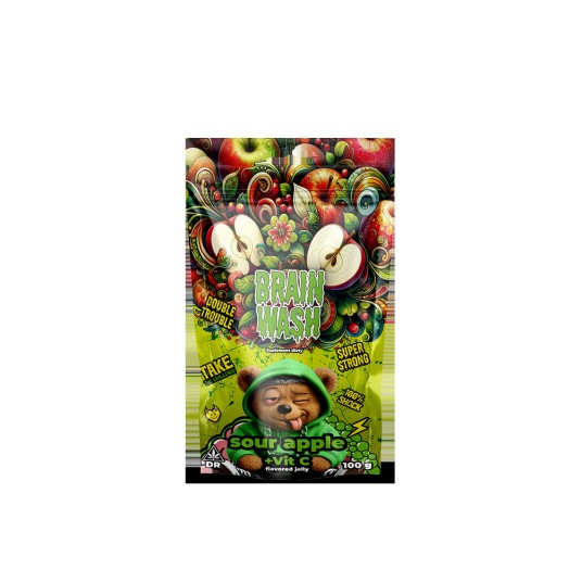 Żelki Konopne Brain Wash 100g Sour Apple -zdjęcie numer 1