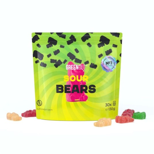 Żelki konopne Green Out Sour Bears 130g -zdjęcie numer 1