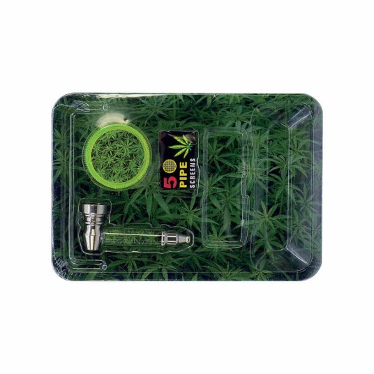 Zestaw Tacka Lufka Młynek Sitka Green Leaf -zdjęcie numer 1