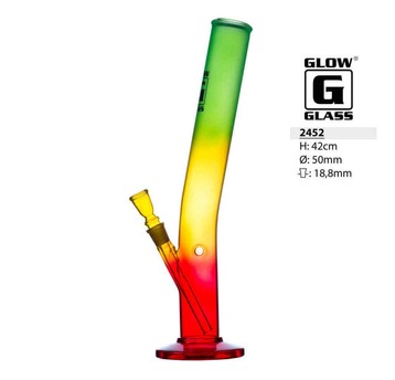 Bongo Szklane Bullet Glow Glass Rasta 42cm