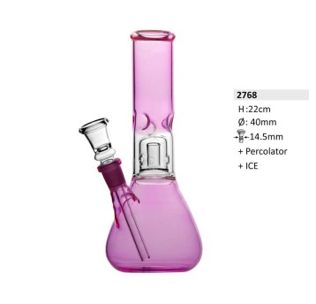 Bongo Szklane Bullet Glow Pink Percolator 22cm