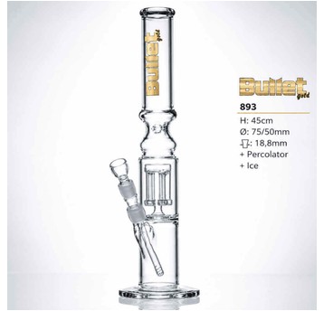 Bongo Szklane Bullet Gold Glass Zylinder 45cm