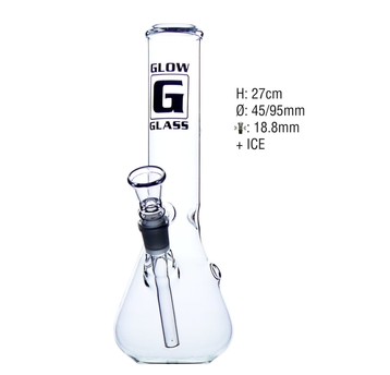 Bongo Szklane Bullet Kickloch Glass Glow 27cm