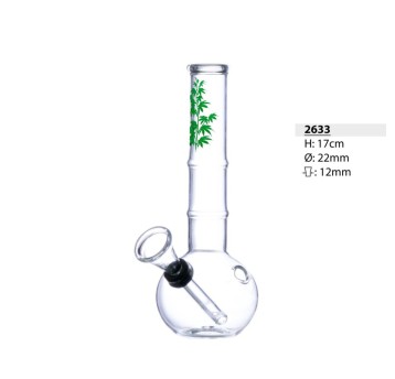 Bongo Szklane Bullet Kugel Green Leaves 17cm