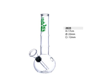Bongo Szklane Bullet Kugel Green Leaves 17cm