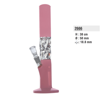 Bongo Szklane Bullet Pink Twisted With Ice 38cm