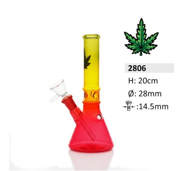 Bongo Szklane Bullet Rasta With Leaf 20cm