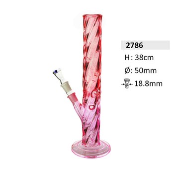 Bongo Szklane Bullet Twisted Rosa Pink 38cm