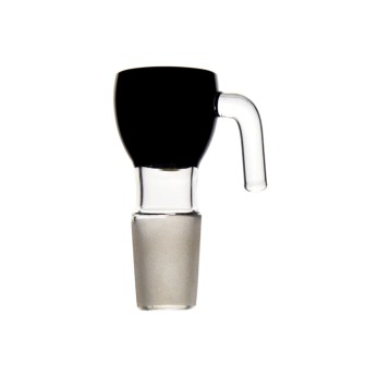 Cybuch szklany czarny z wygiętym uchwytem SG18.8mm