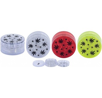 Młynek Akrylowy Cannabis Leaf 50mm 3 częściowy