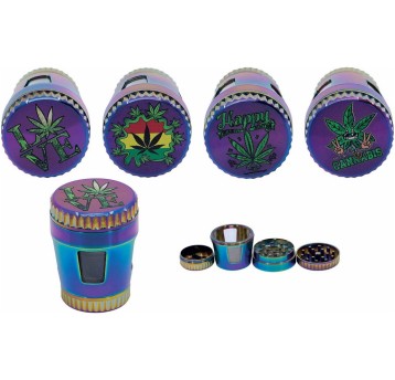 Młynek Akrylowy Rainbow Konopia 50mm 4 częściowy