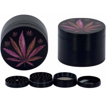Młynek metalowy Hemp Leaf 50mm 4 częściowy