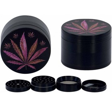Młynek metalowy Hemp Leaf 50mm 4 częściowy