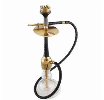Shisha Amirs Luxury Hookah Leather Gold Black