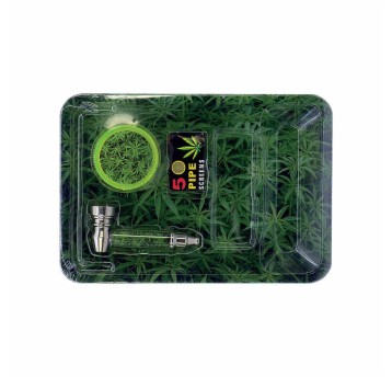 Zestaw Tacka Lufka Młynek Sitka Green Leaf